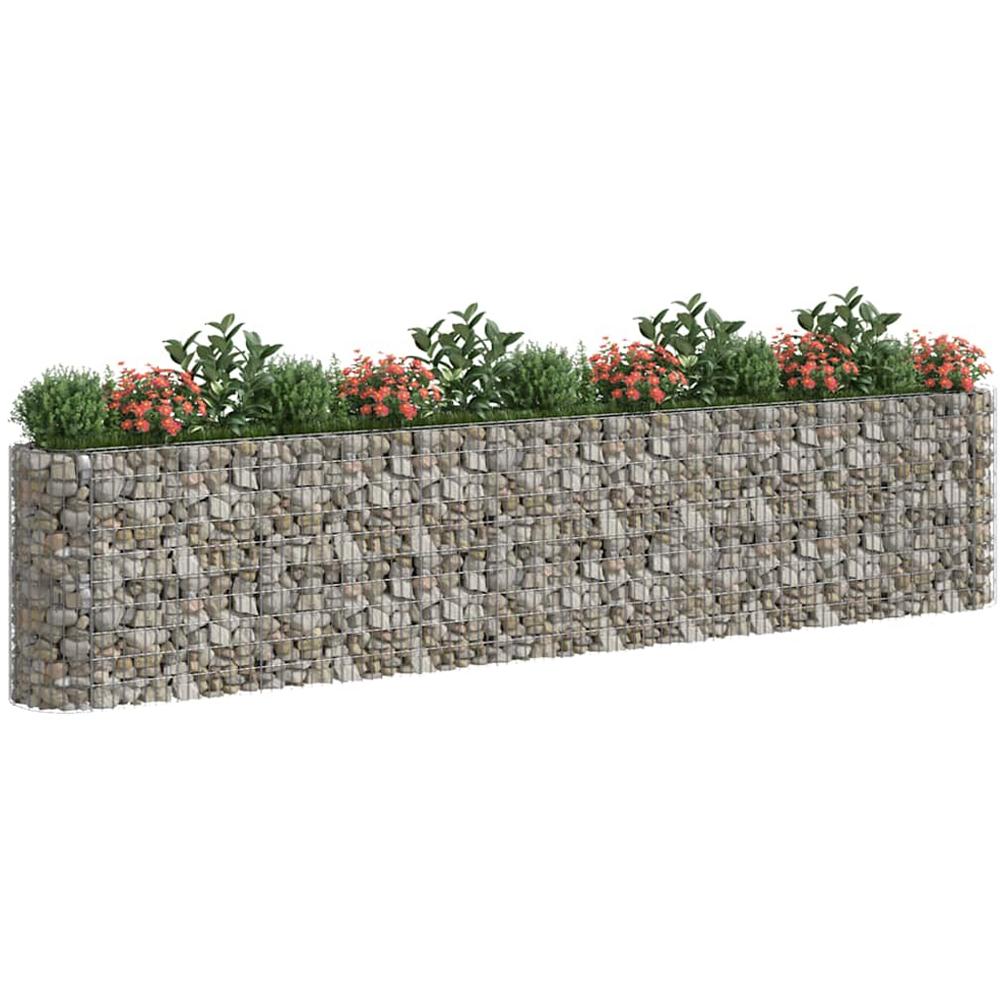 vidaXL Silver Galvanised Iron Gabion Raised Bed 470 x 50 x 100cm Image 2