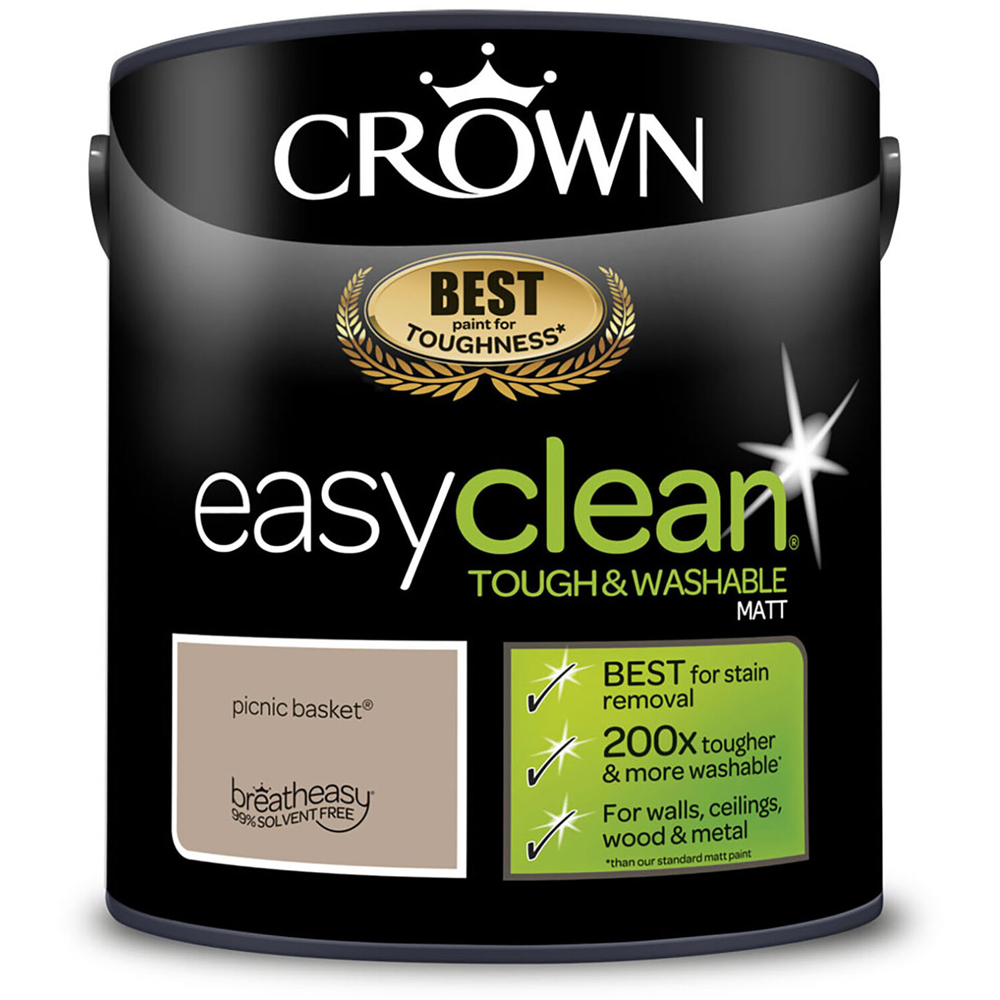 Crown Easyclean Matt Emulsion Paint - Picnic Basket Image 2