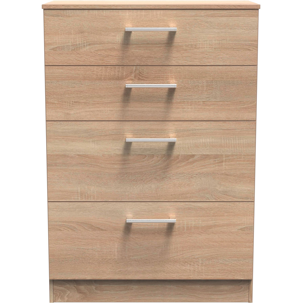 Crowndale Devon 4 Drawer Bardolino Oak Deep Chest of Drawers Image 3