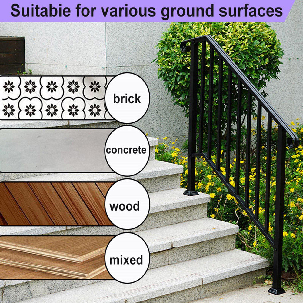 Gr8 Garden Black Steel 3 Steps Garden Stairs Grab Rail Image 5