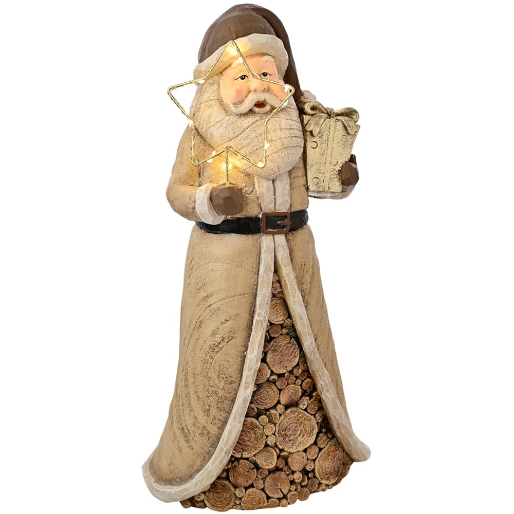 The Seasonal Gift Co. LED Santa with Star Wood Effect Christmas Decoration 46cm Image 2