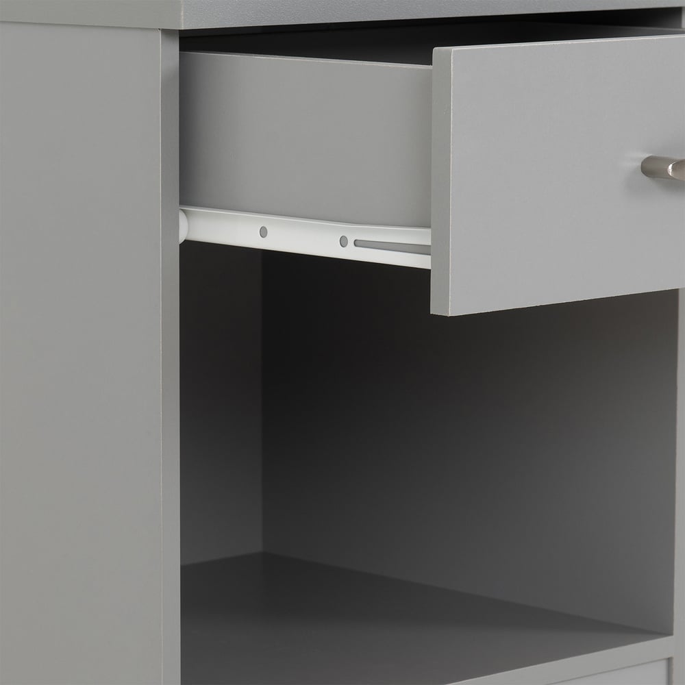Seconique Dakota Single Drawer Light Grey Bedside Table Image 6