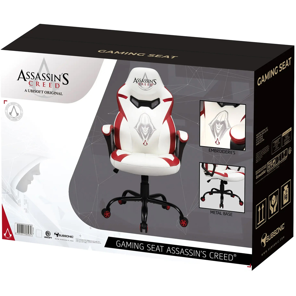 Subsonic White Assassins Creed Junior Gaming Chair Image 2
