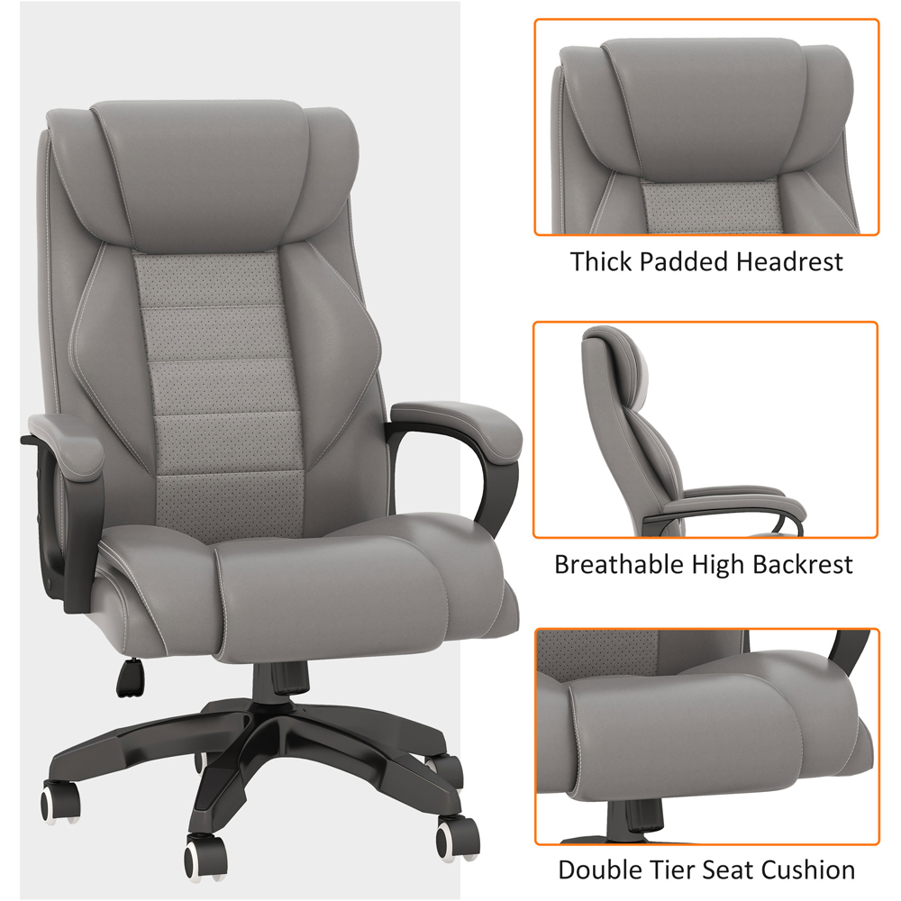 Portland Grey Vibration Massage High Back Executive Office Chair Image 6