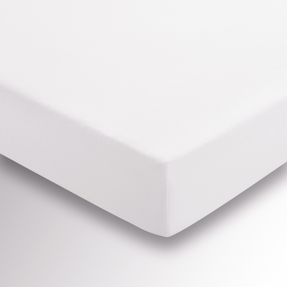 Helena Springfield Super King Size White Brushed Cotton Fitted Bed Sheet Image 3
