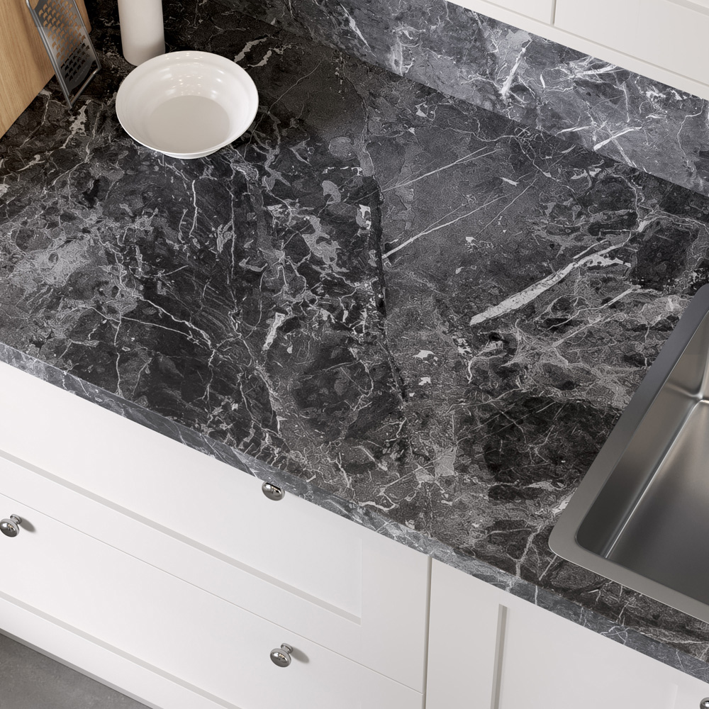 Options Plus Marqunia Marble Post-Formed Laminate Kitchen Upstand 3000 x 100 x 20mm Image 4