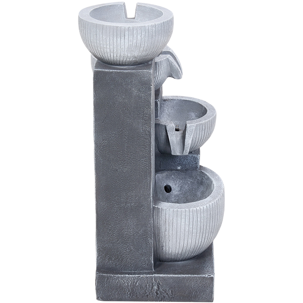 Living and Home 4-Tier Stone Effect Cascading Bowl Solar LED Water Feature Image 4