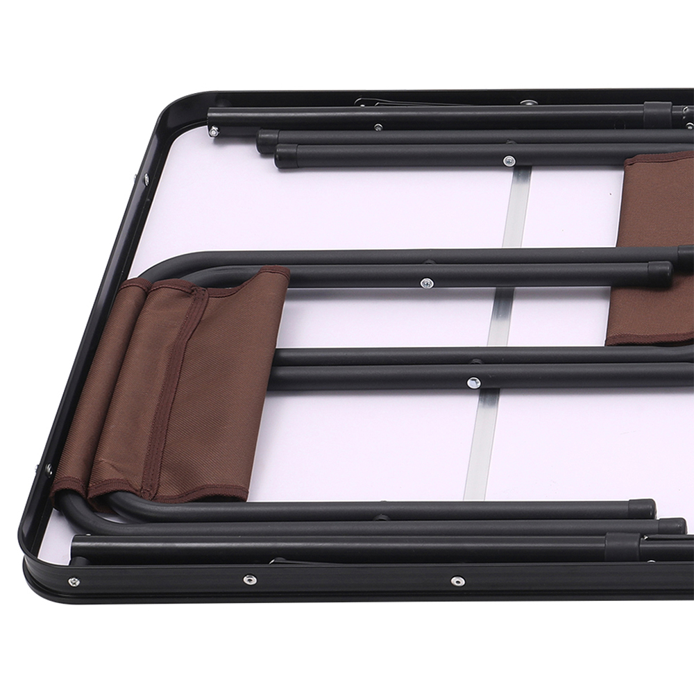 Living and Home 4 Seater Foldable Outdoor Picnic Table with Parasol Hole Image 5