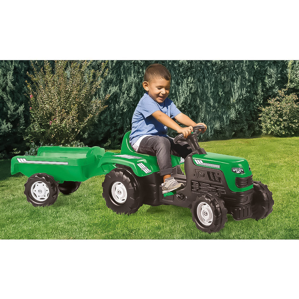 Pedal Operated Tractor and Trailer - Green Image 7