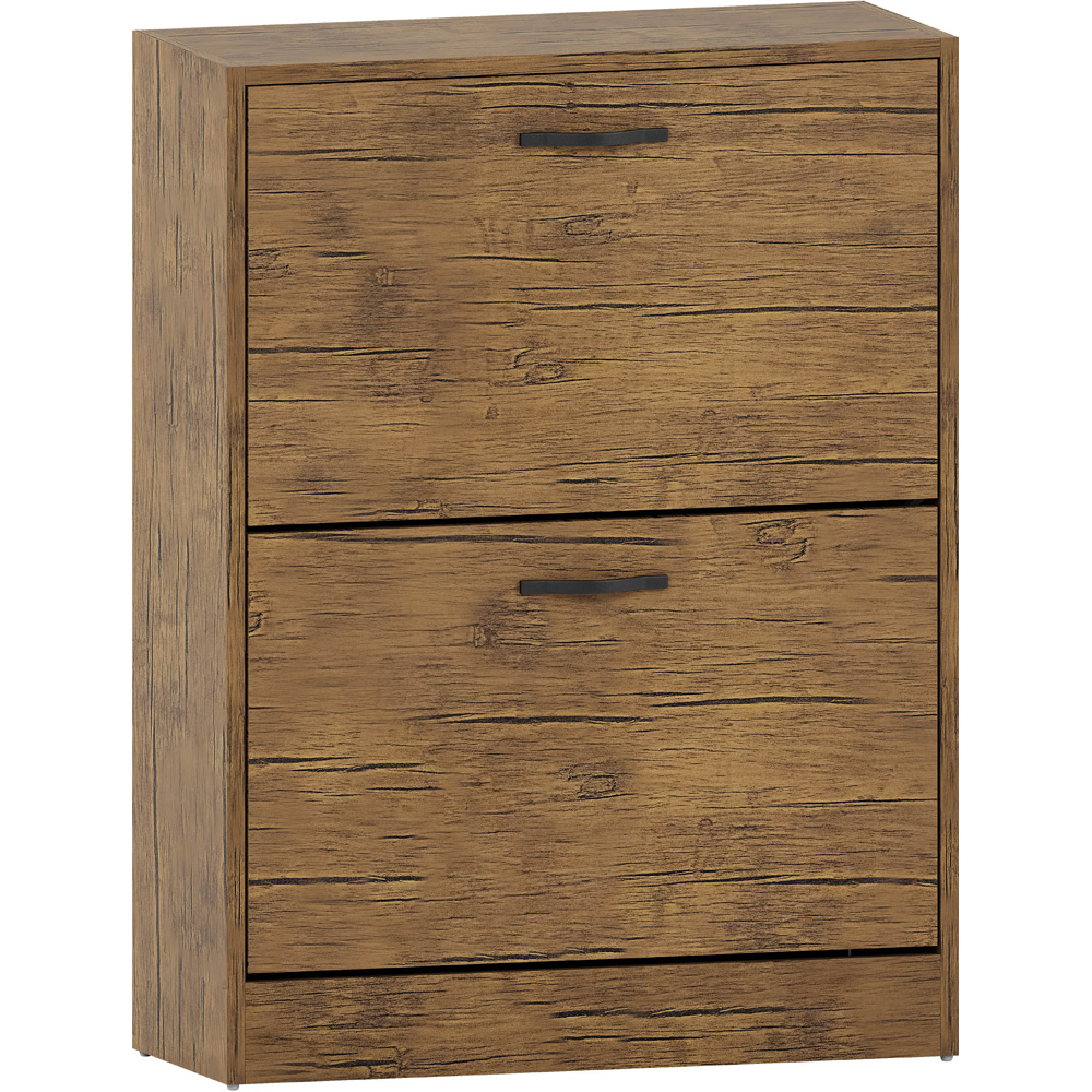 VIDA DESIGNS 2 Drawer Antique Brown Shoe Cabinet Image 2
