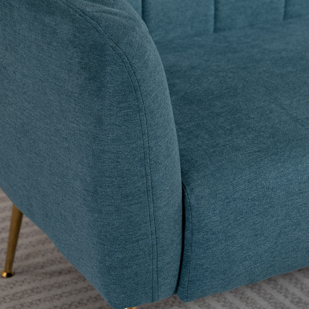 Artemis Home Stanton 2 Seater Teal Fabric Shell Accent Sofa Image 2
