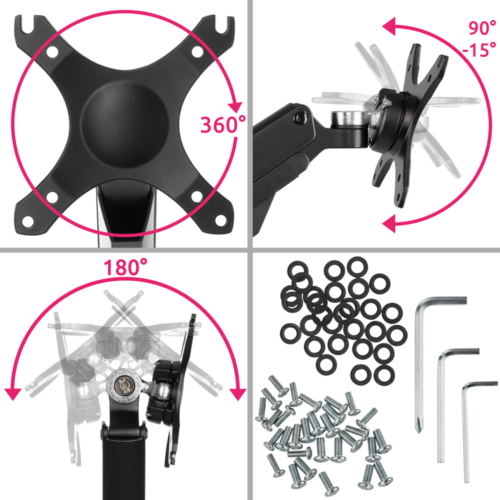 tectake 4 Screen Swivel Adjustable Monitor Arm Image 8
