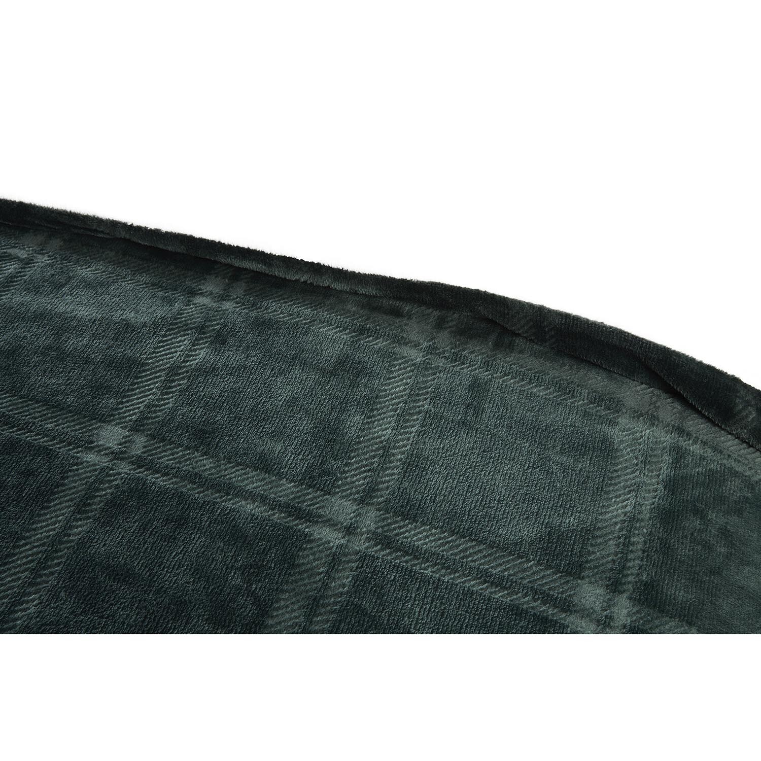 Halston Double Green Check Fleece Duvet Cover and Pillowcase Set Image 5