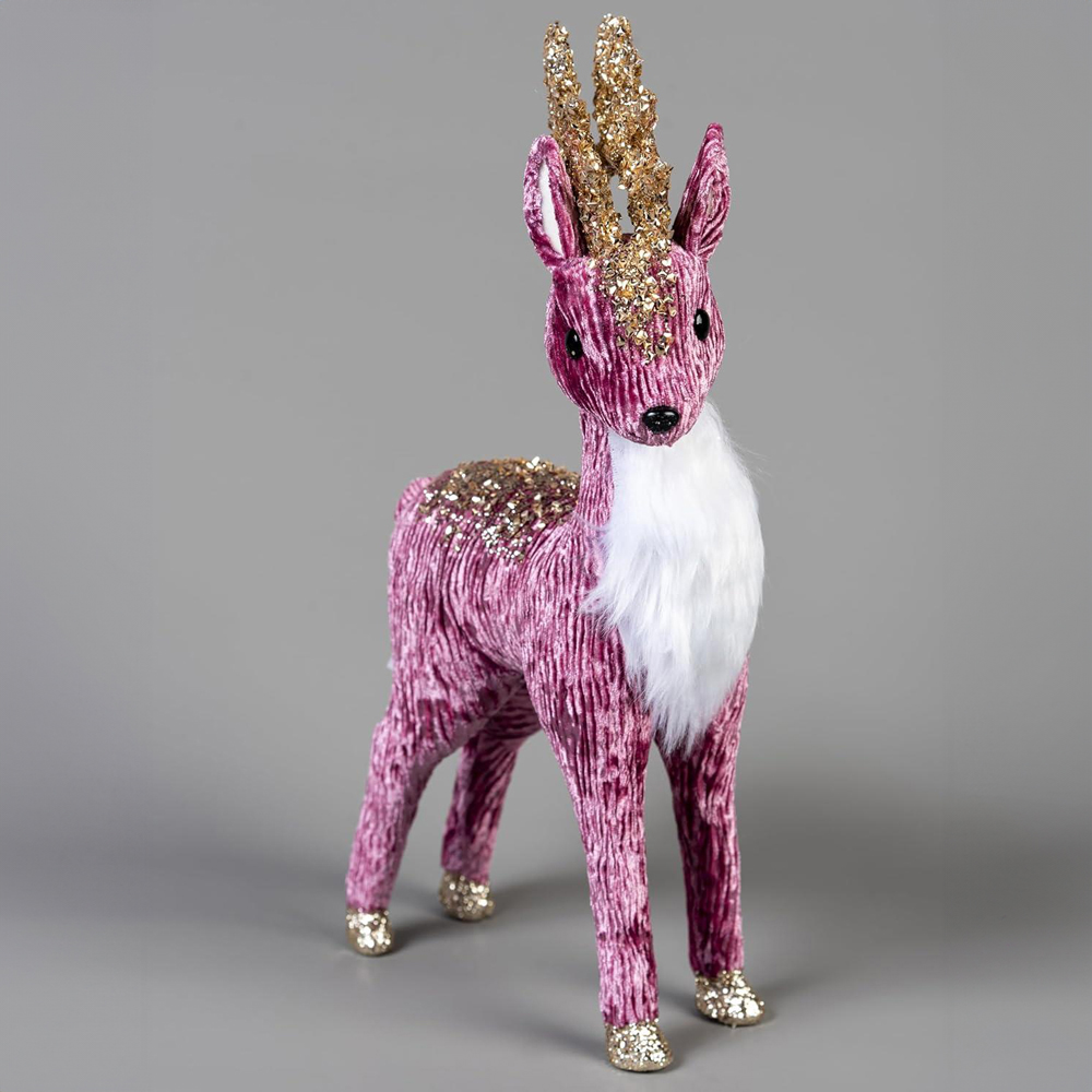 Shatchi Burgundy Reindeer Figurine Christmas Decoration 35cm Image 2