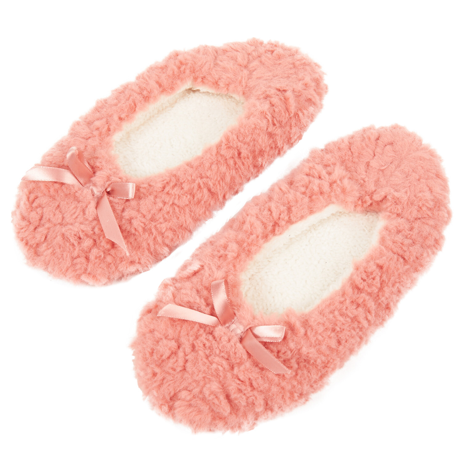 Womens Ballet Memory Foam Slippers - Pink Image 2
