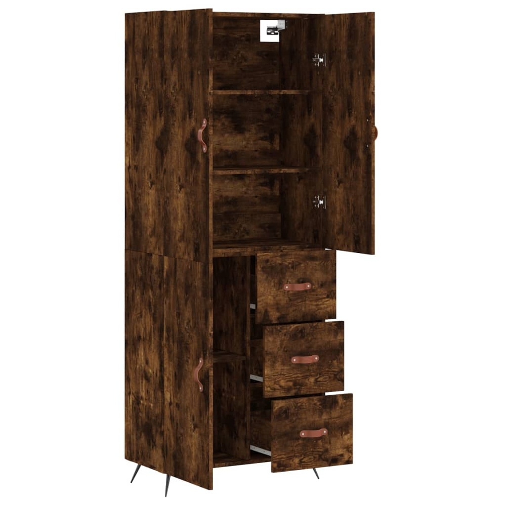 vidaXL 3 Door 3 Drawer Smoked Oak Highboard Image 4