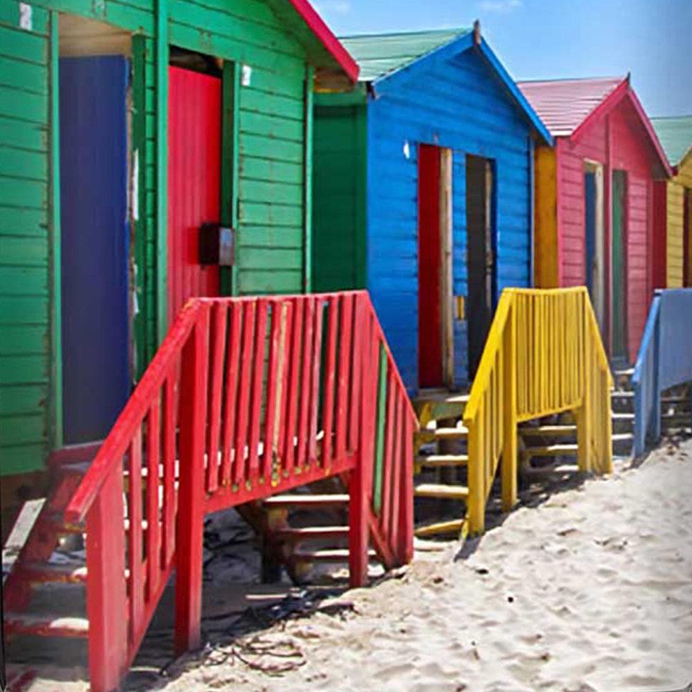 Warren Reed Designer Small Beach Huts at Muizenberg Beach Cape Town South Africa Suitcase Image 3
