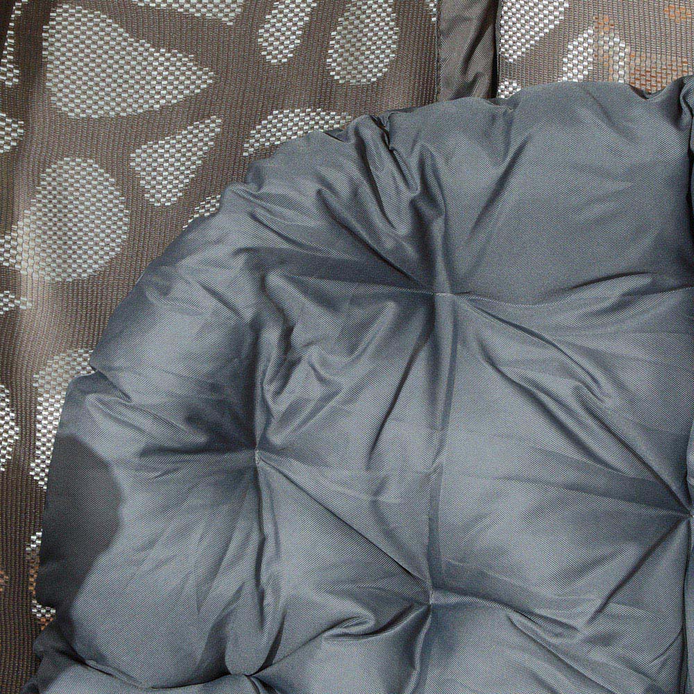 Outsunny Grey Foldable Swivel Egg Chair with Cushions Image 3
