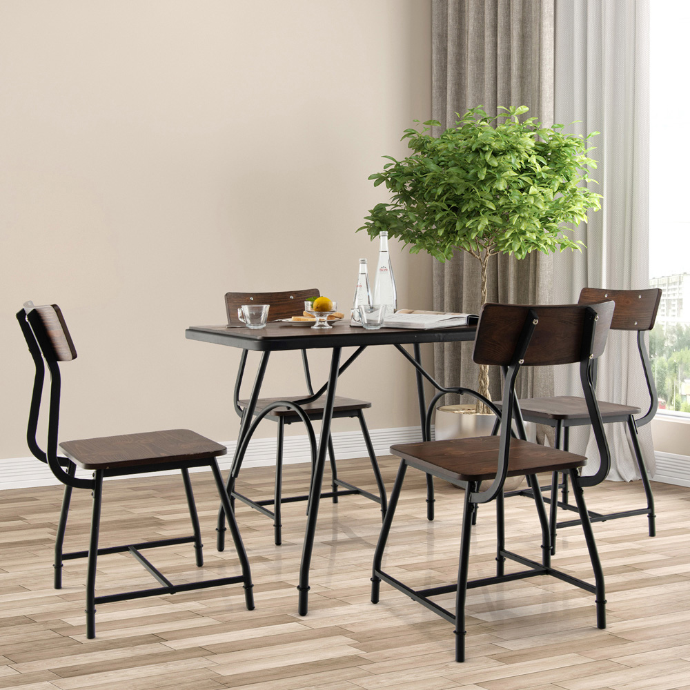 Costway 4 Seater Industrial Style Dining Table Image 5