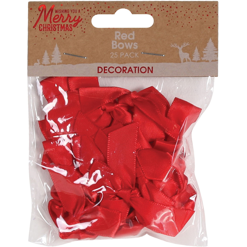 Red Christmas Bows 25 Pack Image
