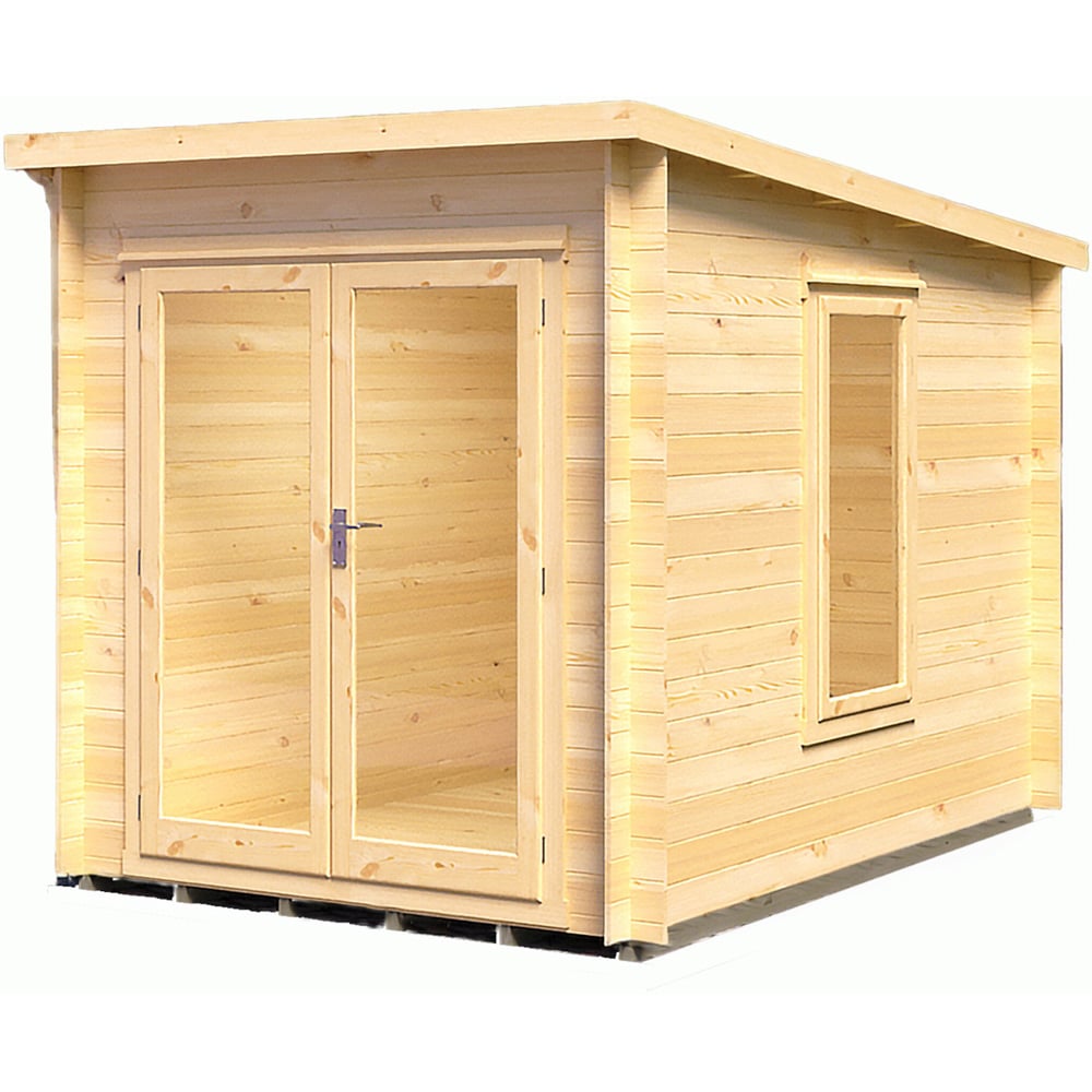 Shire Emneth 10 x 7ft Double Door Pressure Treated Log Cabin Image 1