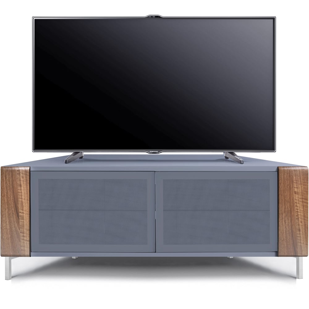 MDA Designs Corvus 2 Door Grey and Walnut TV Cabinet Image 4