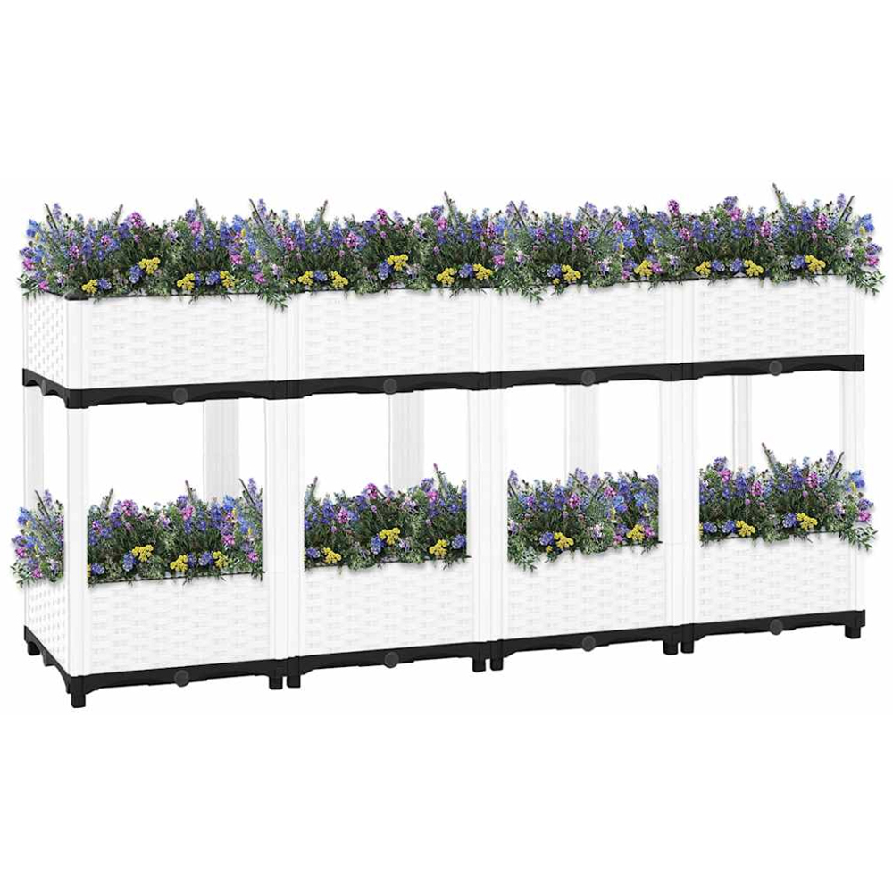 vidaXL Grey Polypropylene Raised Garden Bed 160 x 40 x 71cm Image 2