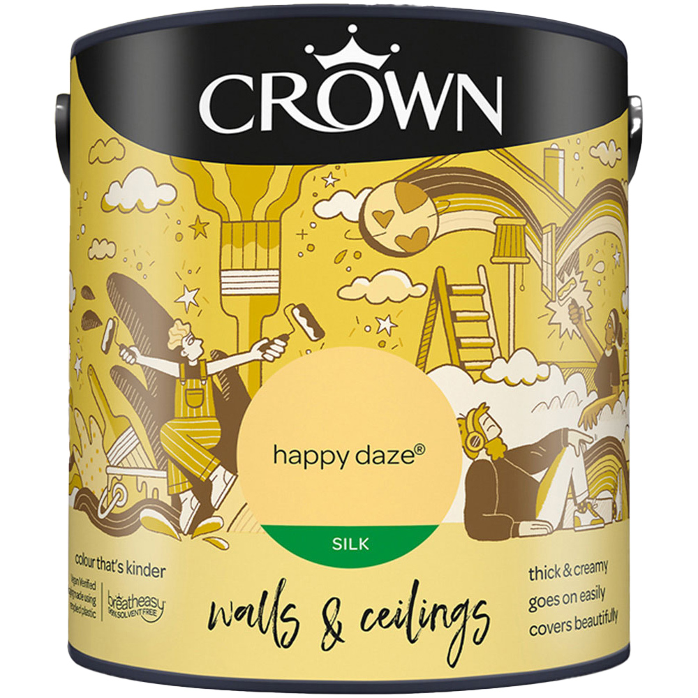 Crown Breatheasy Walls & Ceilings Happy Daze Silk Emulsion Paint 2.5L Image 2