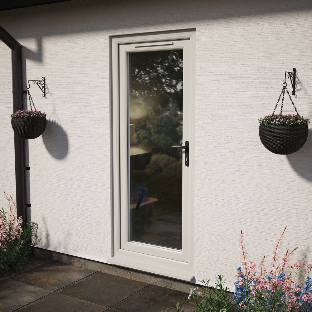 Crystal Agate and White Full Glass LH Open Clear Triple Glazed Door 920 x 2090mm Image 2