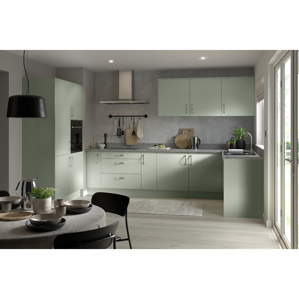 Kitchen Kit Slab Supermatt Agave Green Drawerline Base Cabinet 500mm Image 2