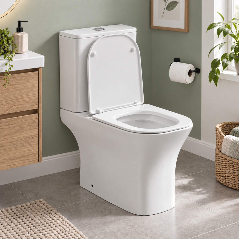 Go Bathrooms Harpin White Eco Flush Ceramic Toilet Pan and Soft Close Toilet Seat Image 3