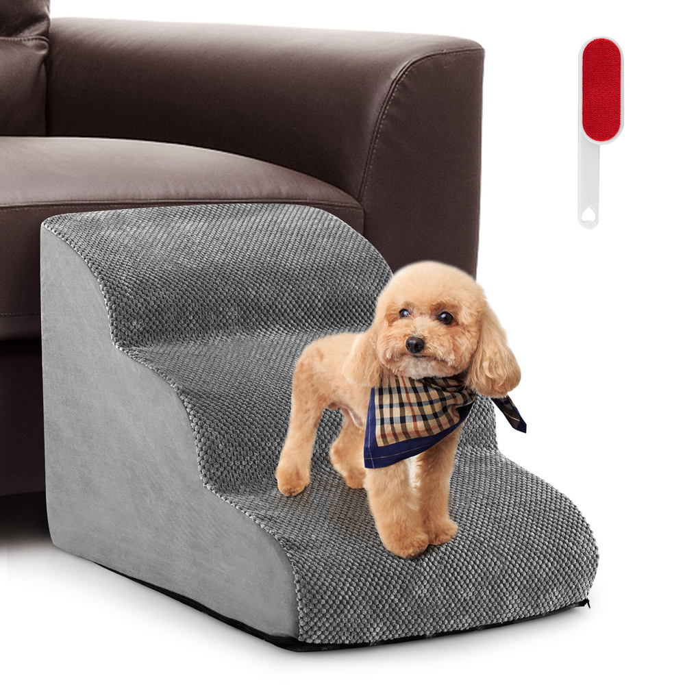 Costway Grey 3 Tier Foam Dog Ramp Image 4