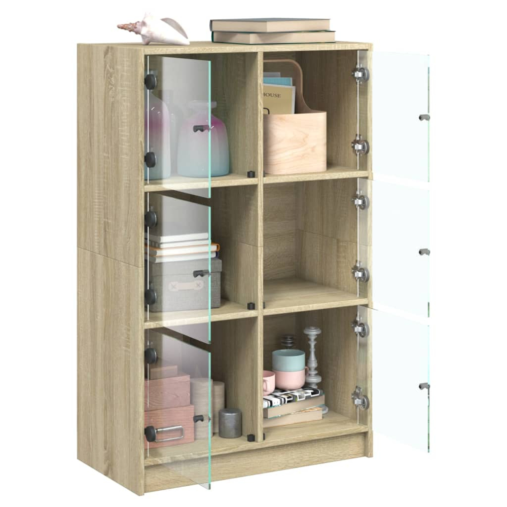 vidaXL 6 Glass Door Sonoma Oak Highboard Image 3