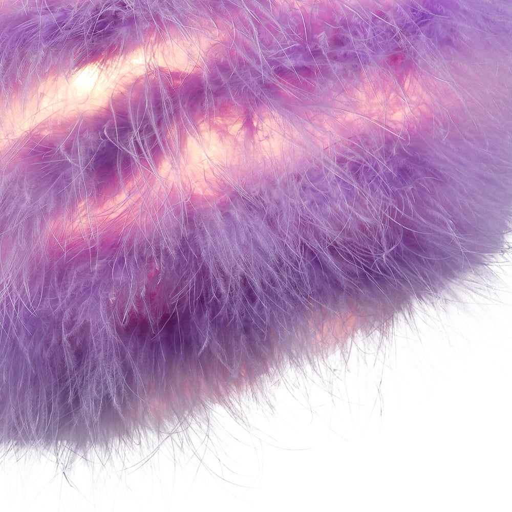Happy Homewares Soft Lilac Feather Decorated Pendant Shade Small Image 5