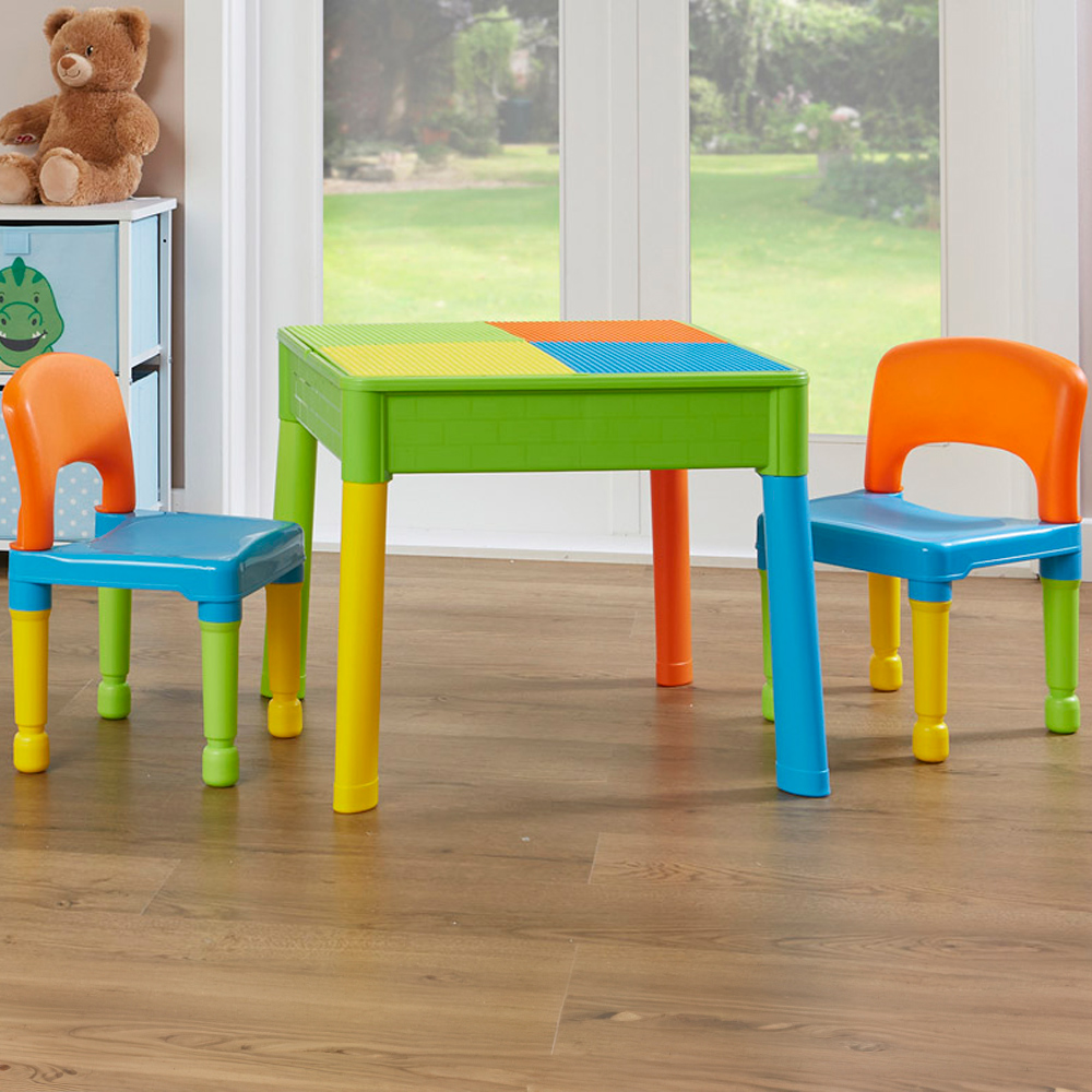 Liberty House Toys Kids 5-in-1 Multicoloured Activity Table and 2 Chairs Set Image 1