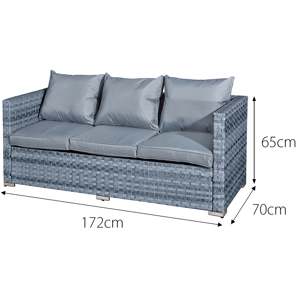 Oseasons Acorn 5 Seater Ocean Grey and Grey Cushion Rattan Lounge Sofa Set Image 4