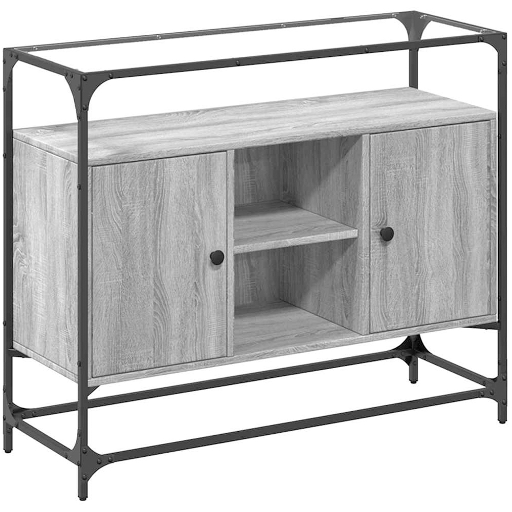vidaXL 2 Door 4 Shelf Grey Sonoma Sideboard Image 2