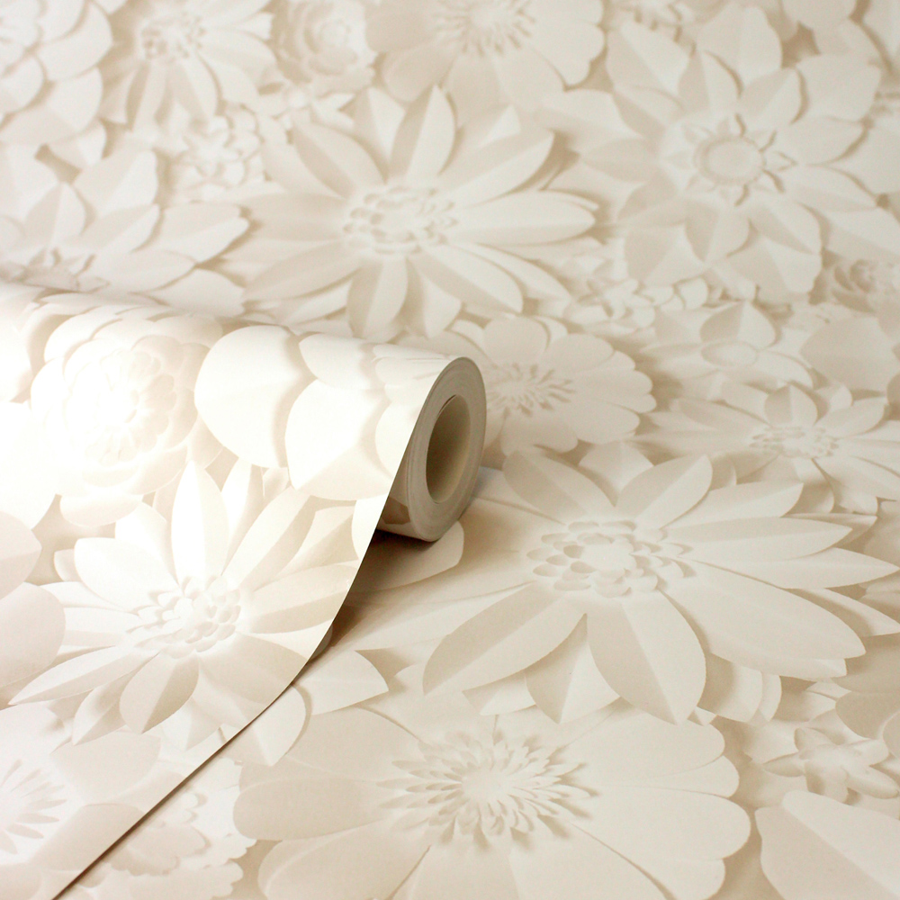 Fine Decor Dimensions Floral Natural Wallpaper Image 2