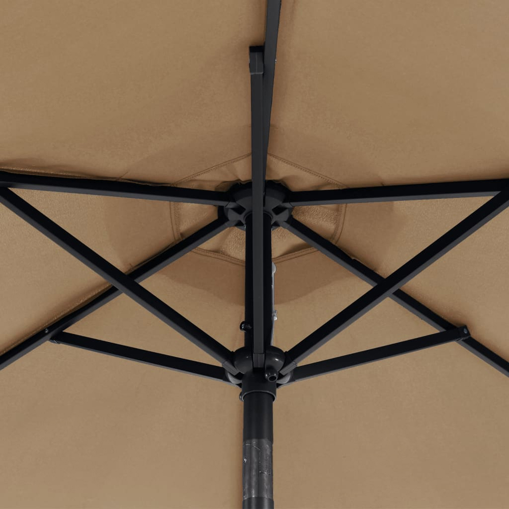 vidaXL Taupe Garden Parasol with Steel Pole 2.25m Image 6