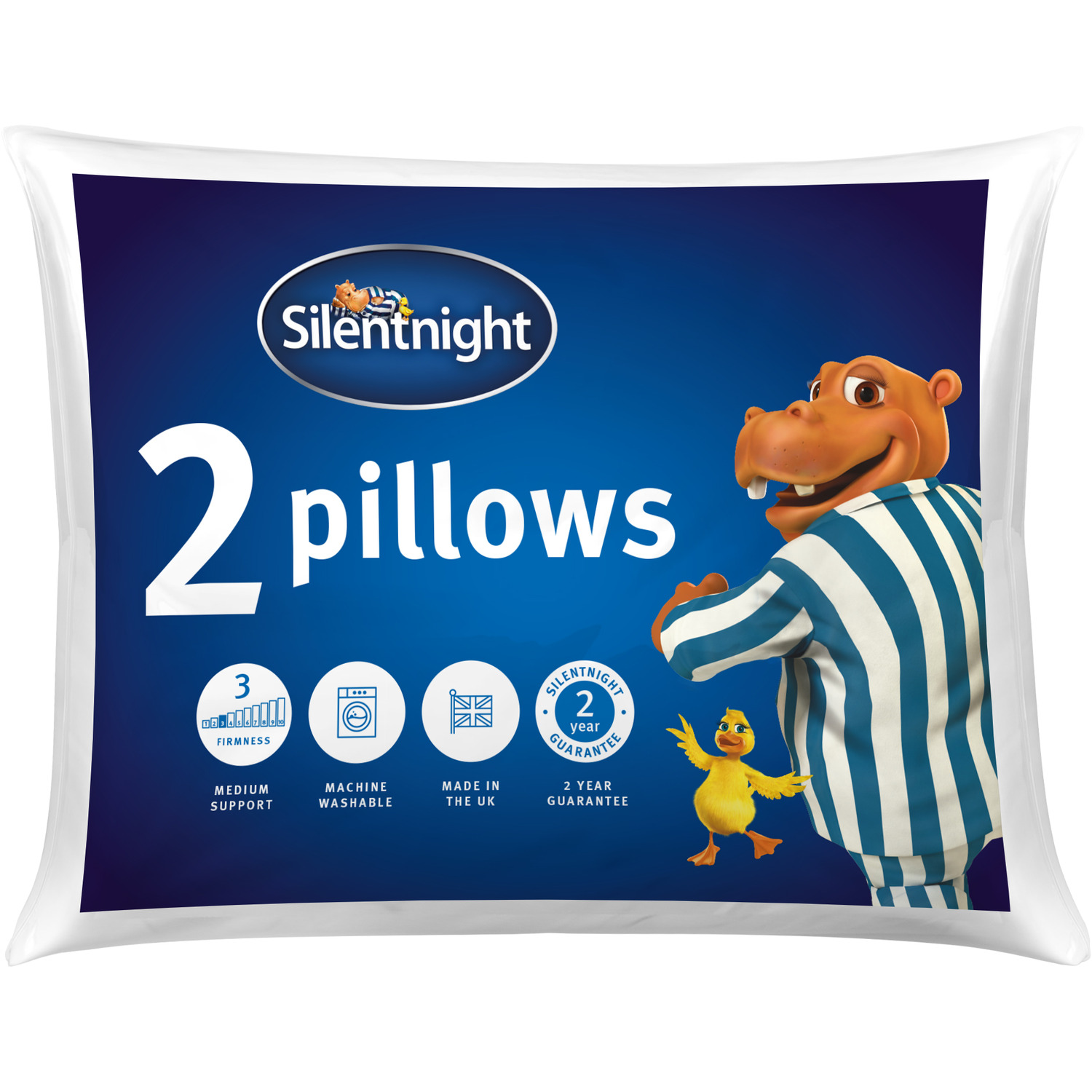 Silentnight White Hollowfibre Pillow 2 Pack Image 1