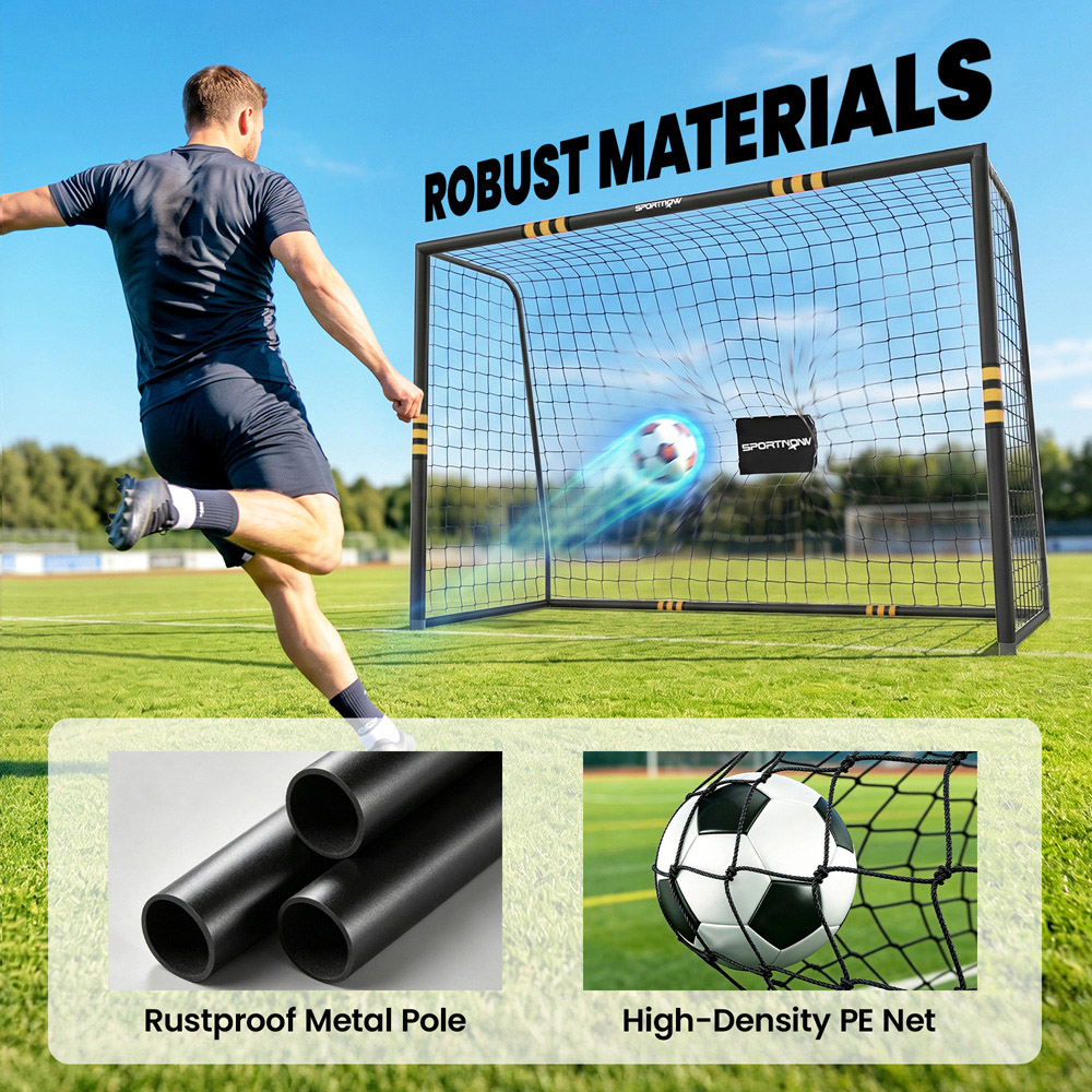 SPORTNOW Yellow and Black Football Goal with EPE Padding 10 x 6.5ft Image 5