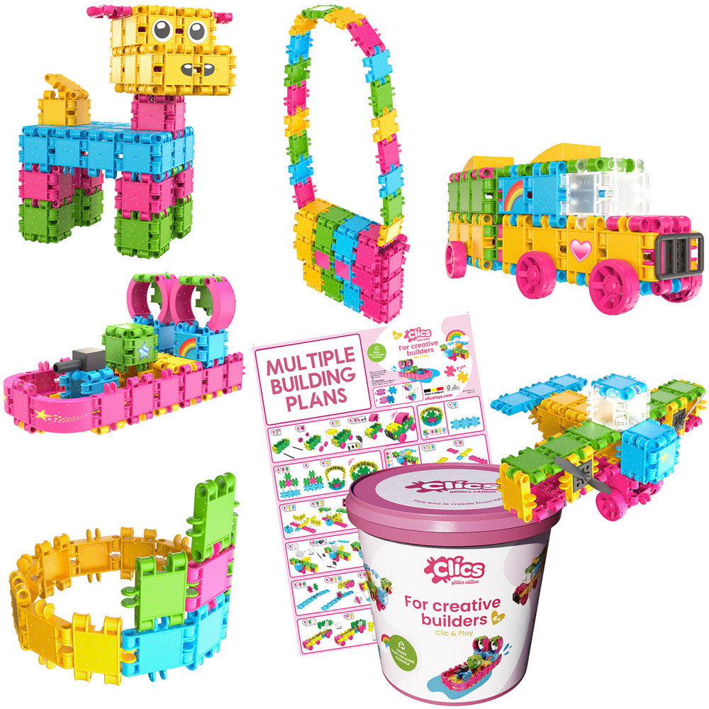 Clics Bucket 8 in 1 Glitter Play Set Image 2
