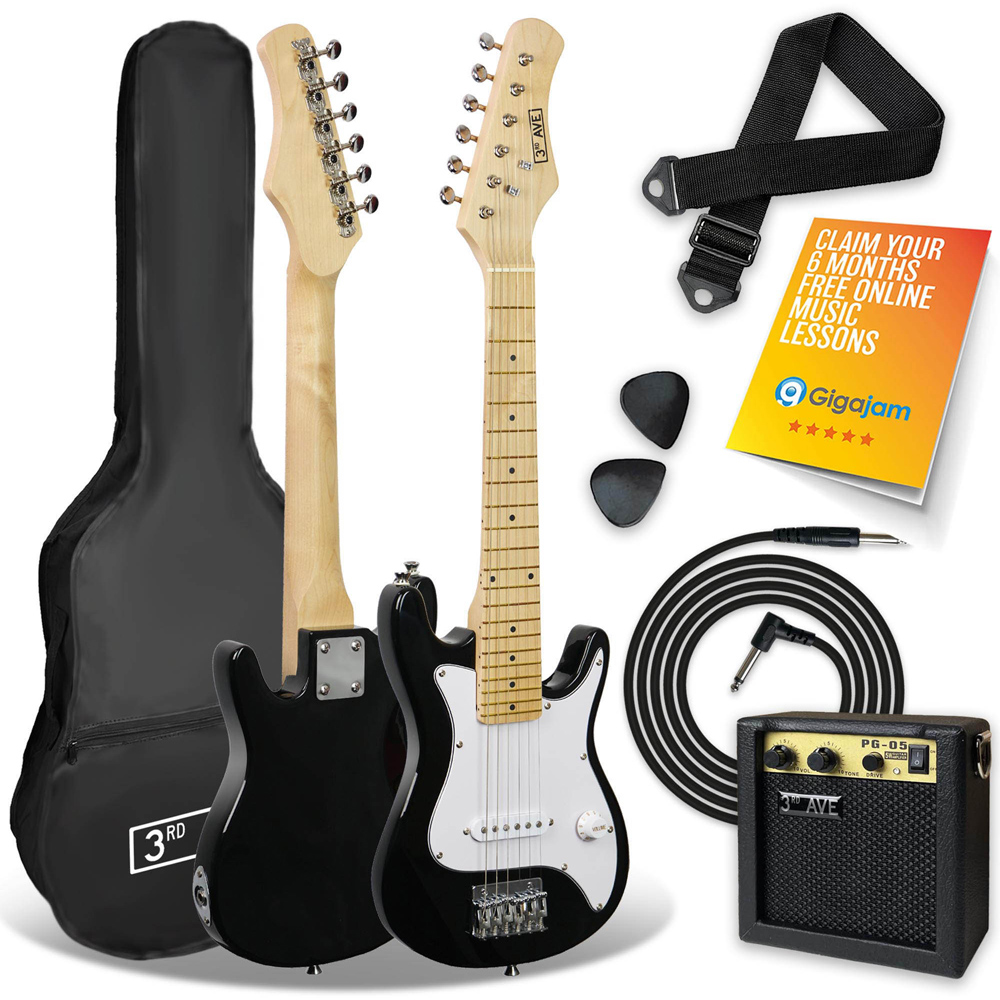 3rd Avenue Black and White Junior Electric Guitar Set Image 1