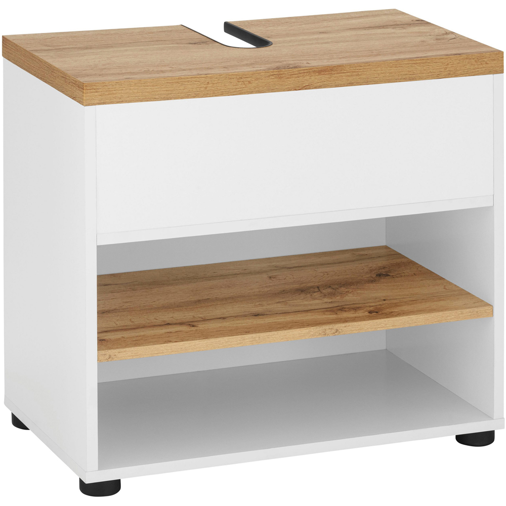 Loft24 Thessa Single Door White Oak Sink Cabinet Image 2