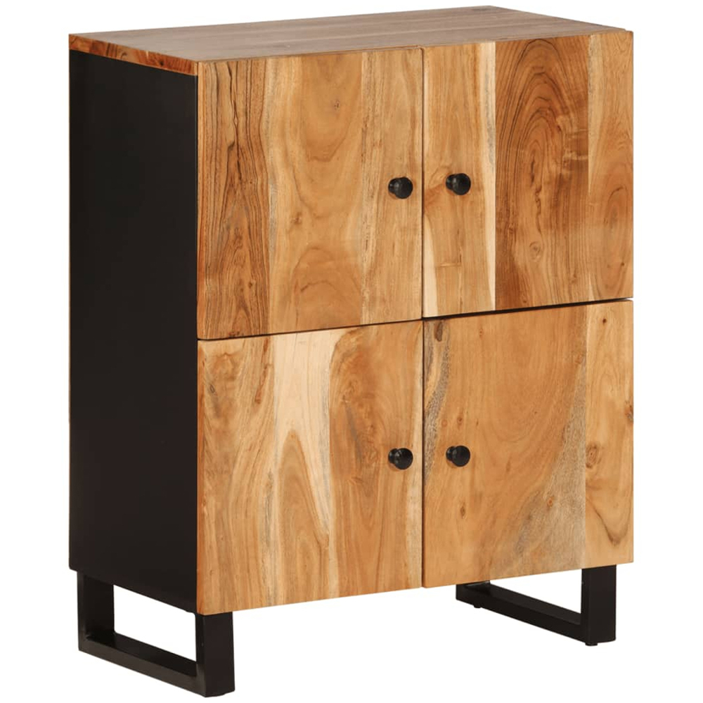 vidaXL 4 Door Solid Wood Acacia Sideboard Image 2