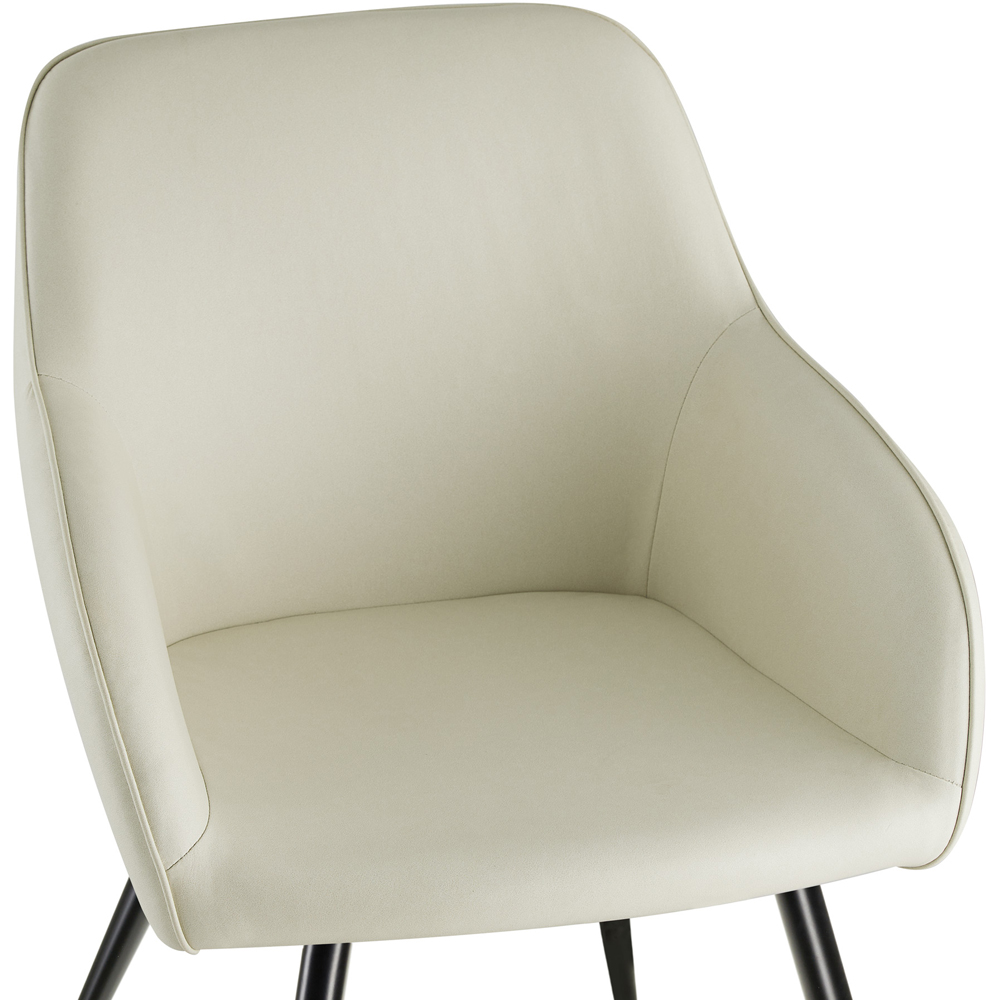 tectake Marilyn Set of 4 Cream Chair with Black Steel Legs Image 6