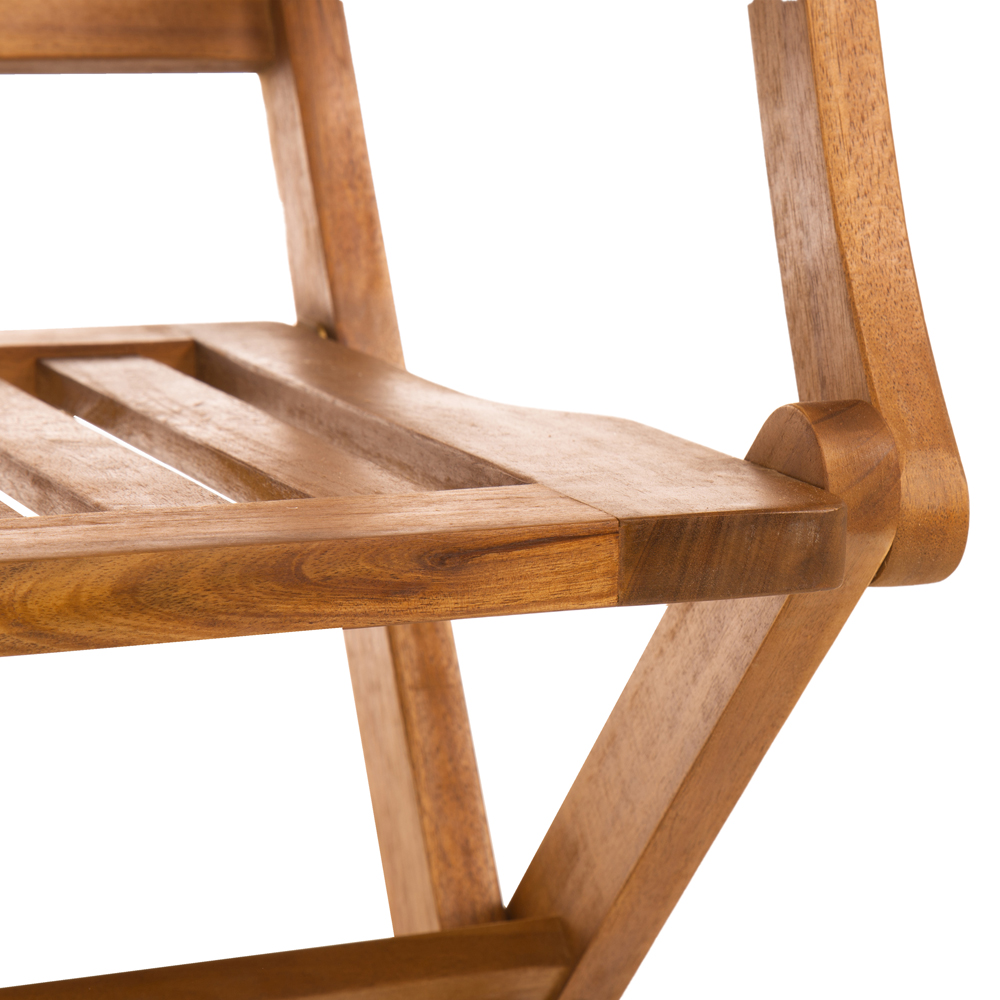 Charles Bentley Set of 2 Acacia Wood Foldable Patio Chair Image 5