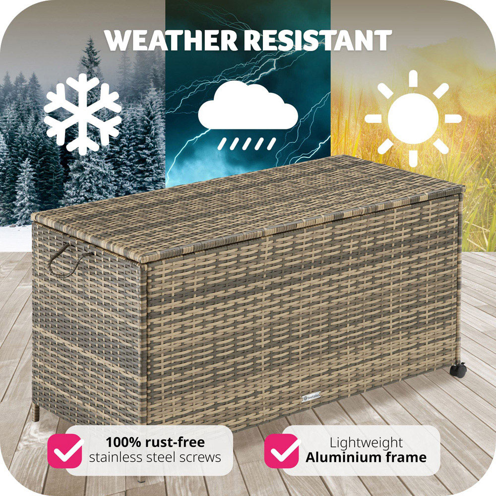 tectake 297L Nature Rattan Storage Box Image 7