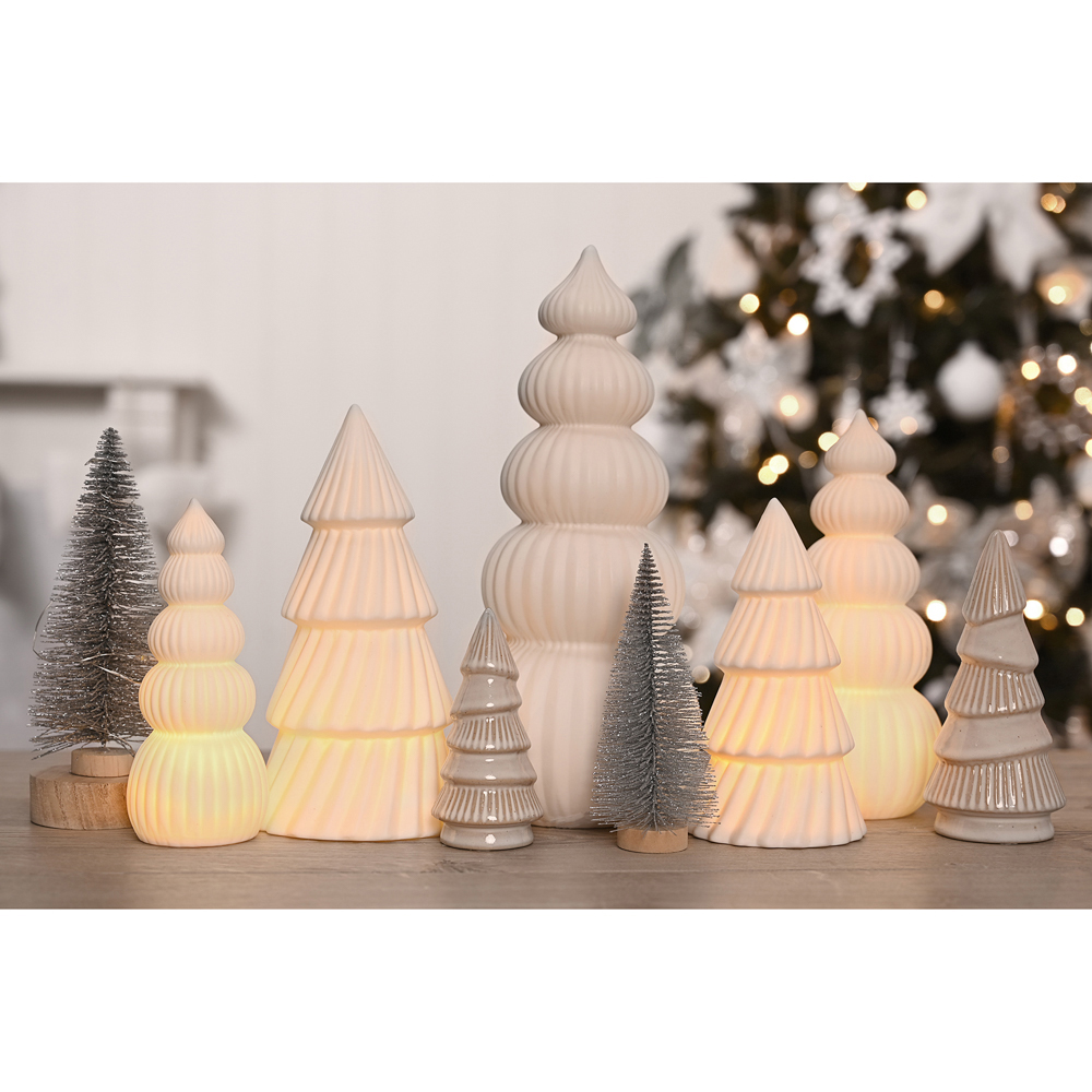 The Seasonal Gift Co. LED Ceramic Light Up Christmas Tree 15cm Image 2