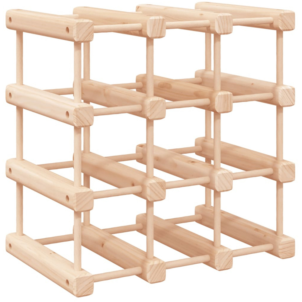 vidaXL 24 Bottle Brown Pine Wood Wine Rack Image 3